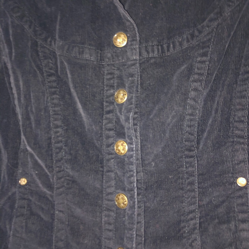 Black Corduroy Jean Style  Jacket - Picture 3 of 6